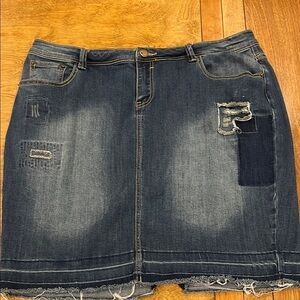 Lane Bryant Blue Knee-Length Pencil Denim Skirt